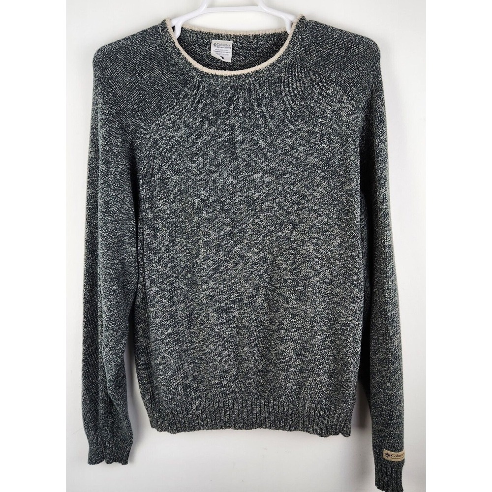 Columbia Men's Gray XL Pullover Crewneck 100% Cotton Knit Sweater CLASSIC HEAVY